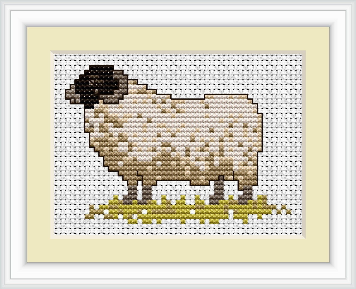 Sheep Counted Cross Stitch Kit Beginner Etsy
