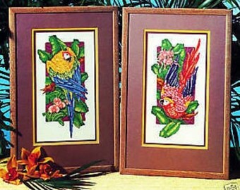 Paradise Macaws Cross Stitch Chart Pattern Paul Brent 2 Stunning Designs