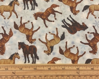 Fat Quarter Horse Whisperer Horses In Winter 100% Cotton Quilting Fabric