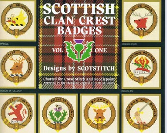 Scottish Clan Crests Cross Stitch Chart Pattern Booklet 35 Designs