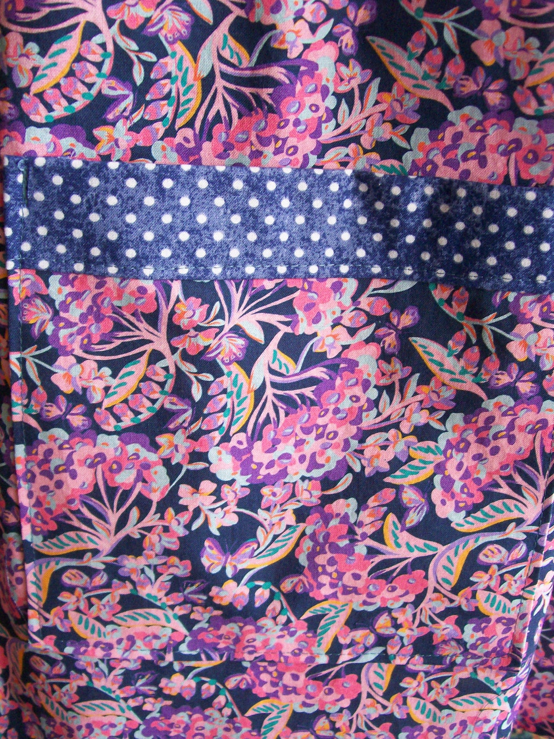 No Tie Smock Plus Size Smock Apron Floral and Polka Dot Etsy