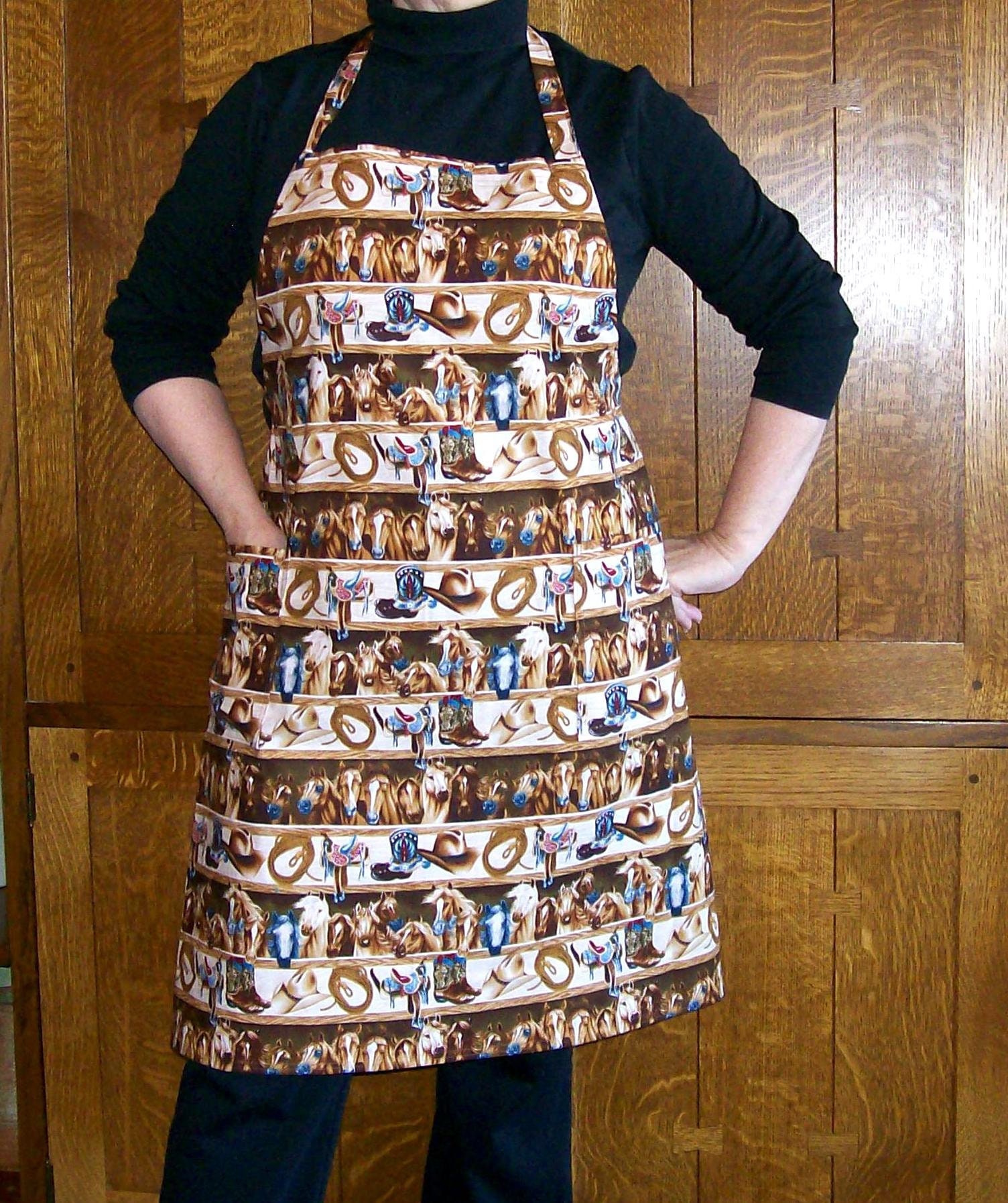 Western Butcher Apron Cowboy Apron Unisex Western Apron Etsy