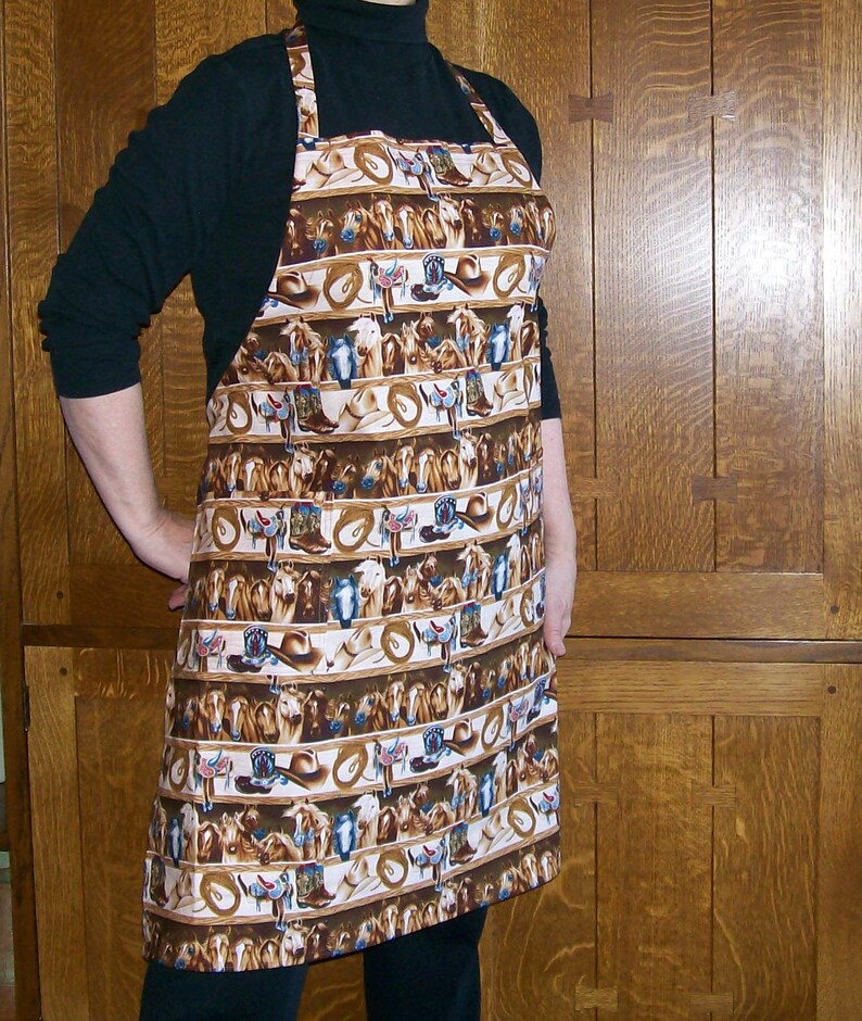Western Butcher Apron Cowboy Apron Unisex Western Apron Etsy