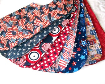 Patriotic Adult Bib: Reversible Cotton Clothing Protector, Special Needs