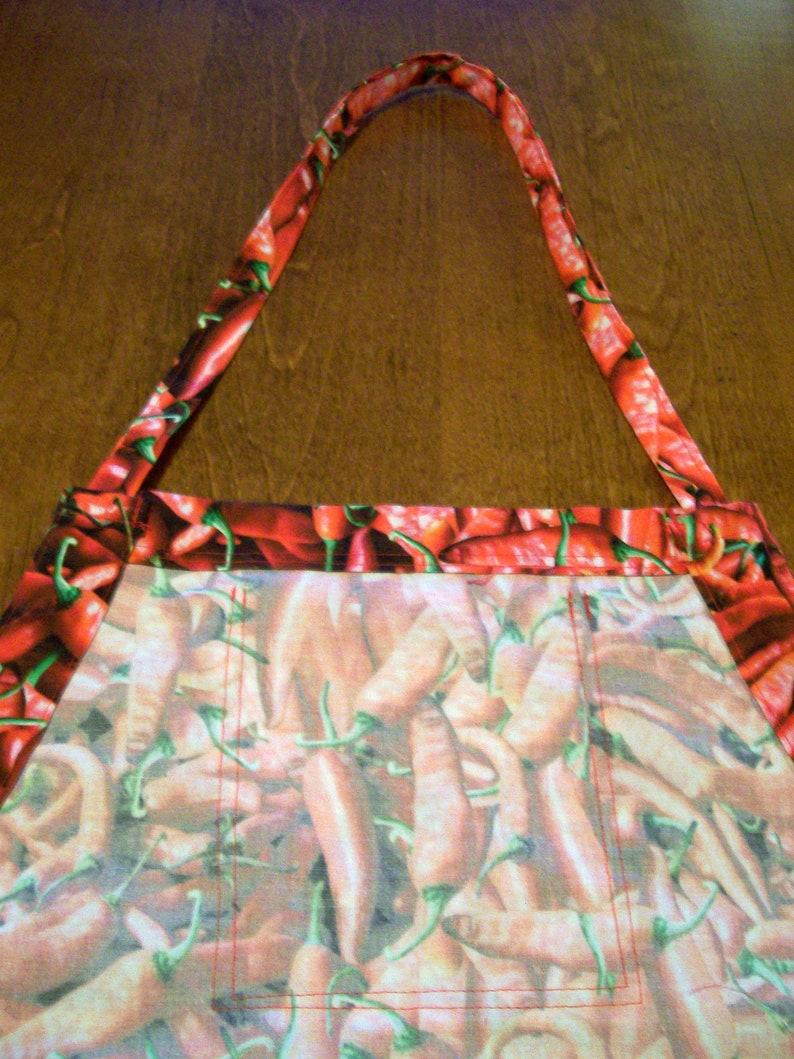 Red Butcher Apron Fits Sizes M to 2XL Chili Pepper Red Unisex Apron Chili Cookoff Apron
