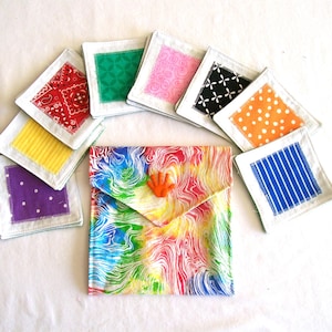 Fabric Match Game - Concentration Game - Toddler Learning Set - Memory Game - Set of 8 Pairs of Fabric Cards with Fabric Envelope