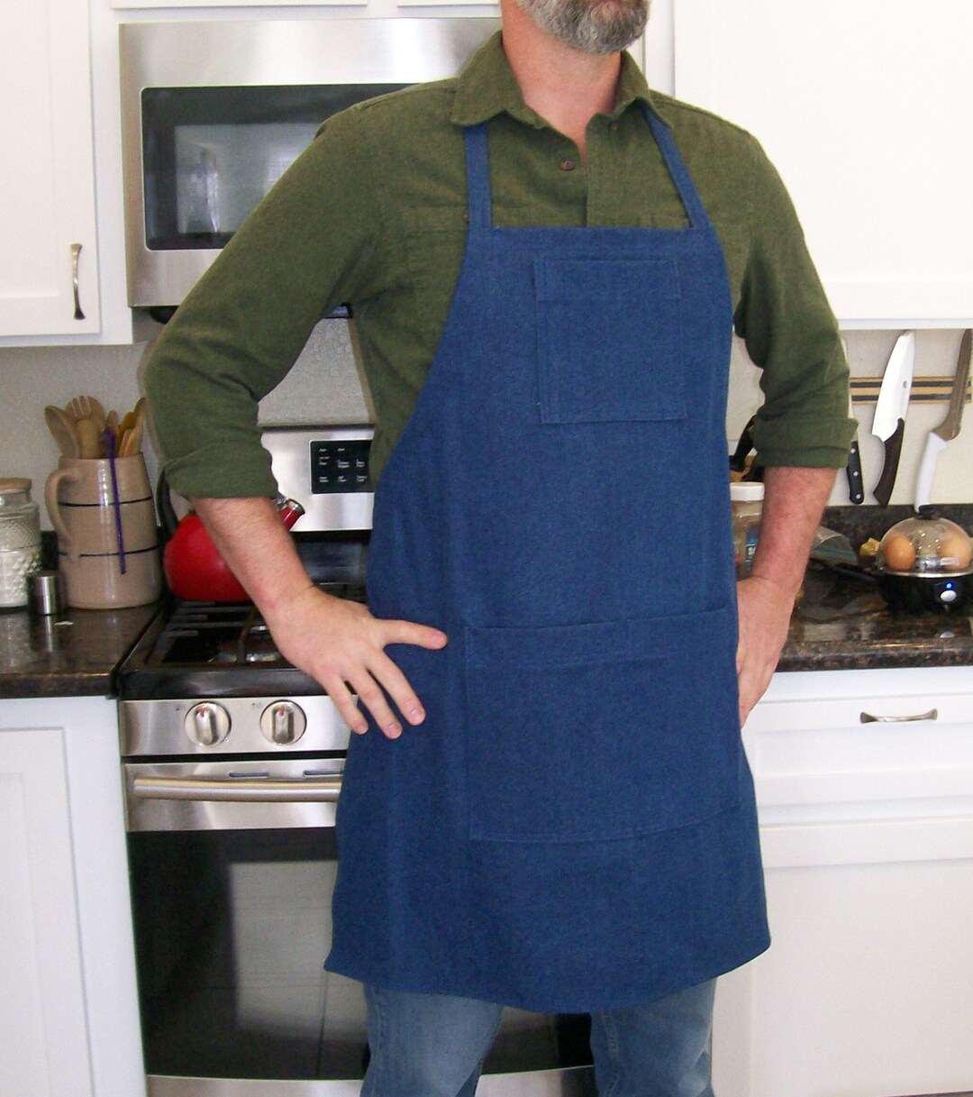 Denim Apron Unisex Butcher Apron Man Apron Denim Fits Sizes M to 2XL Etsy