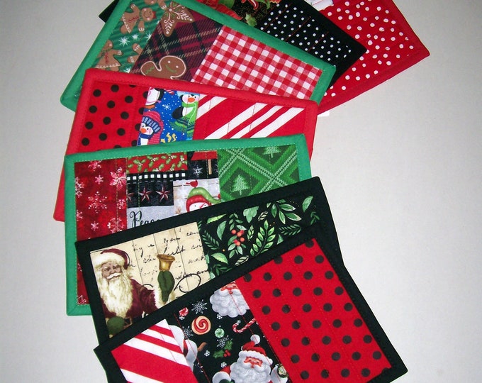Choice of Christmas Mug Rugs Holiday Quilted Mug Rugs Etsy