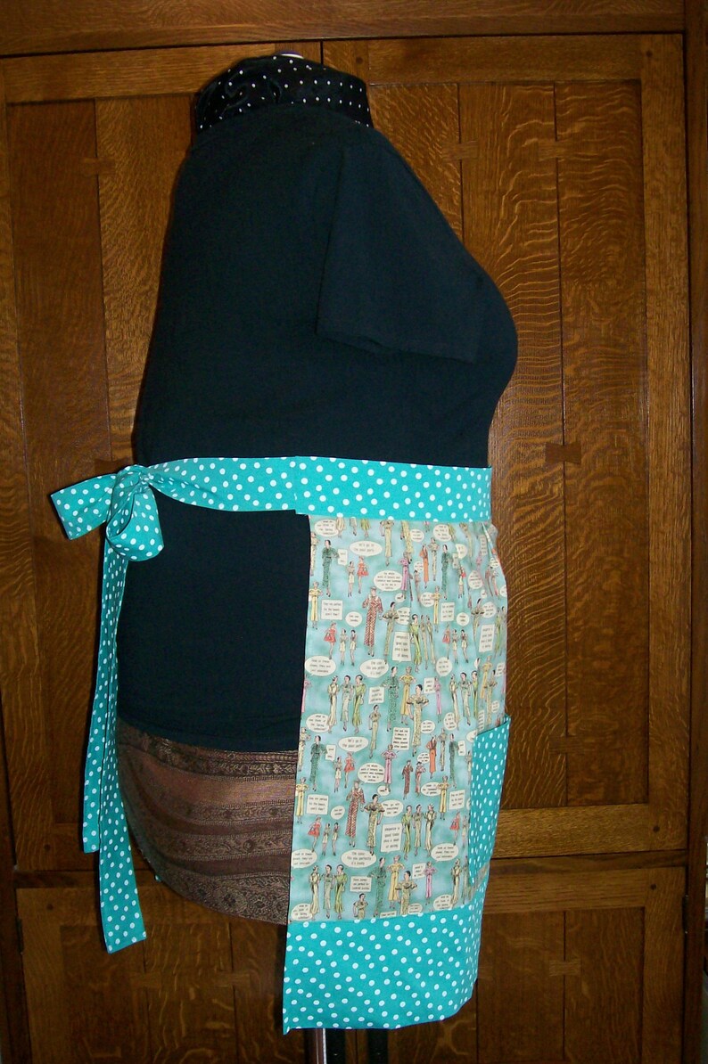 Plus Size Half Apron Fashion Half Apron Aqua Plus Size Etsy