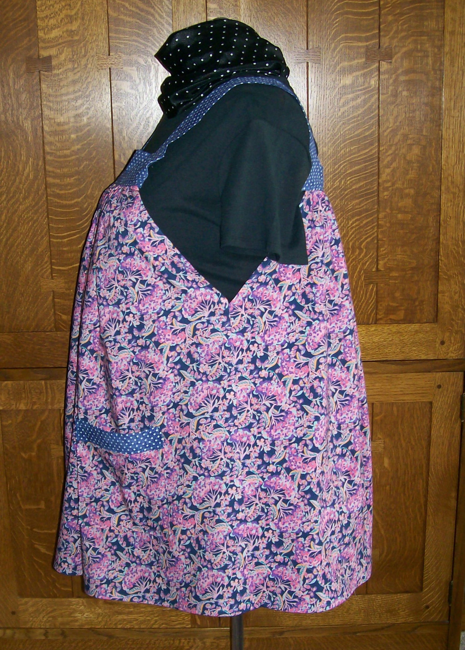 No Tie Smock Plus Size Smock Apron Floral and Polka Dot Etsy