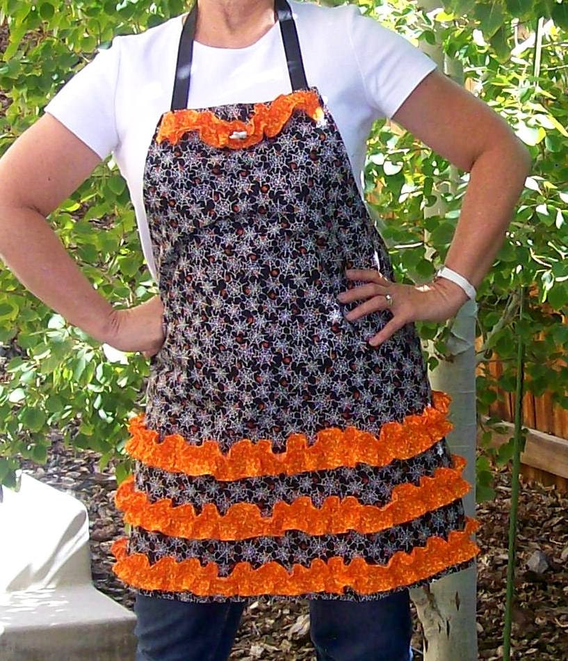 Halloween Ruffled Apron Size Medium to Large
