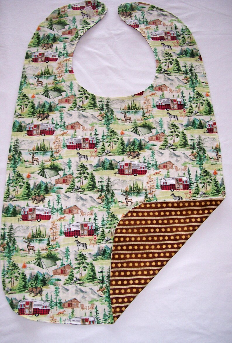 XL Adult Bib: Reversible Cotton Clothing Protector, Senior Care Cover ...