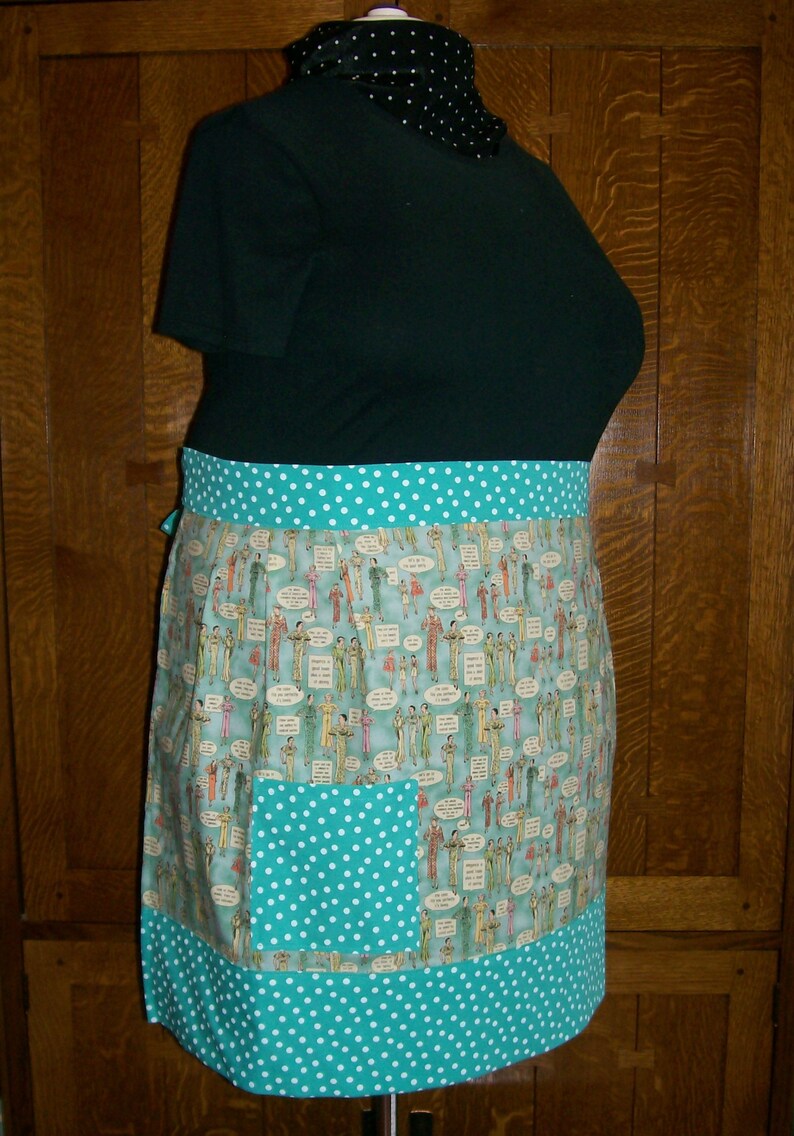 Plus Size Half Apron Fashion Half Apron Aqua Plus Size Etsy