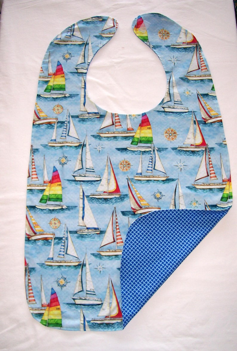 XL Adult Bib: Reversible Cotton Clothing Protector, Senior Care Cover ...