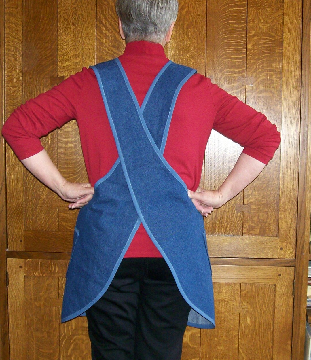 Denim Crossback Apron Criss Cross Blue Denim Apron Denim Etsy