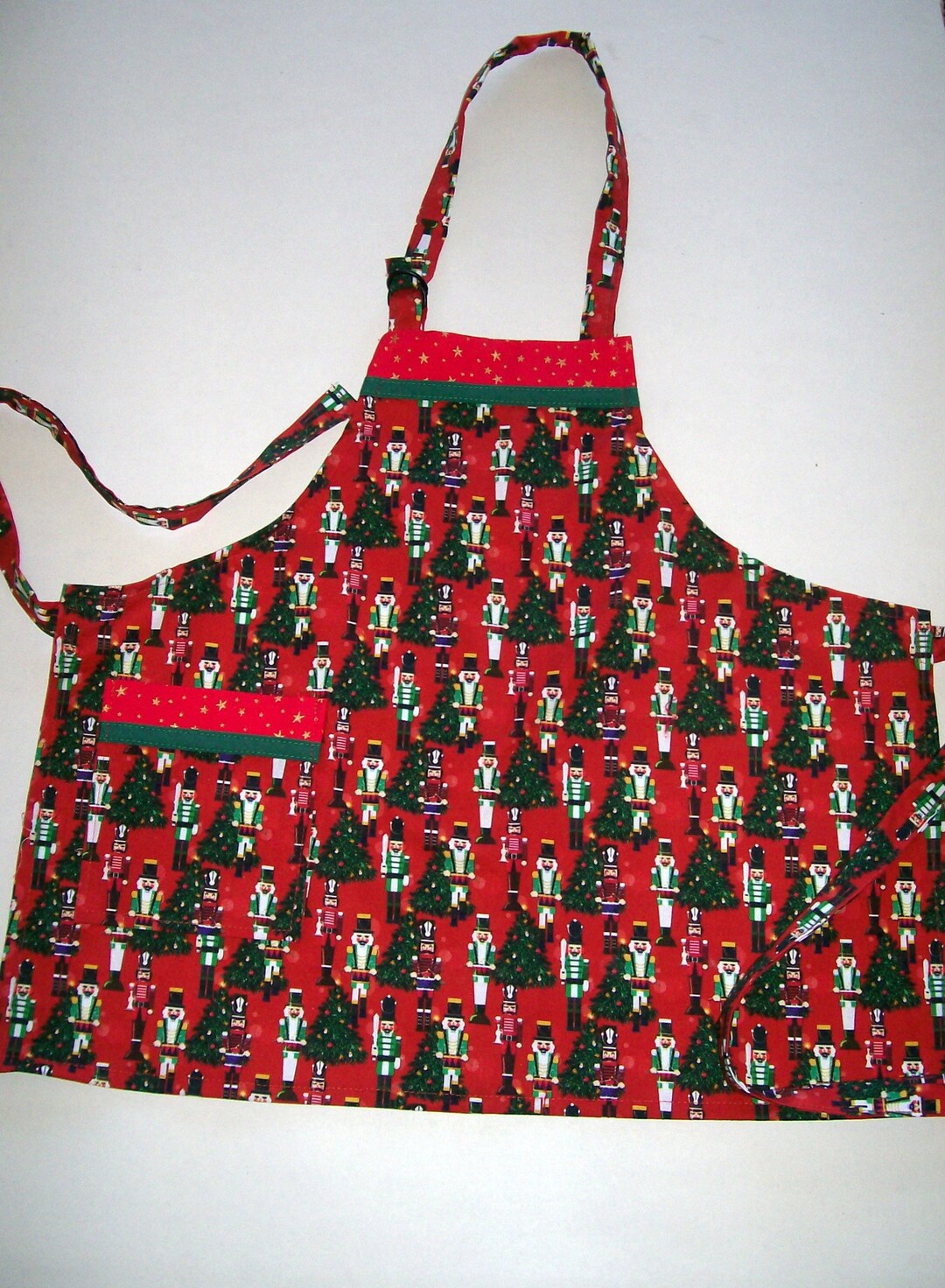 Child Christmas Apron Nutcracker Child Apron Red Toy Etsy
