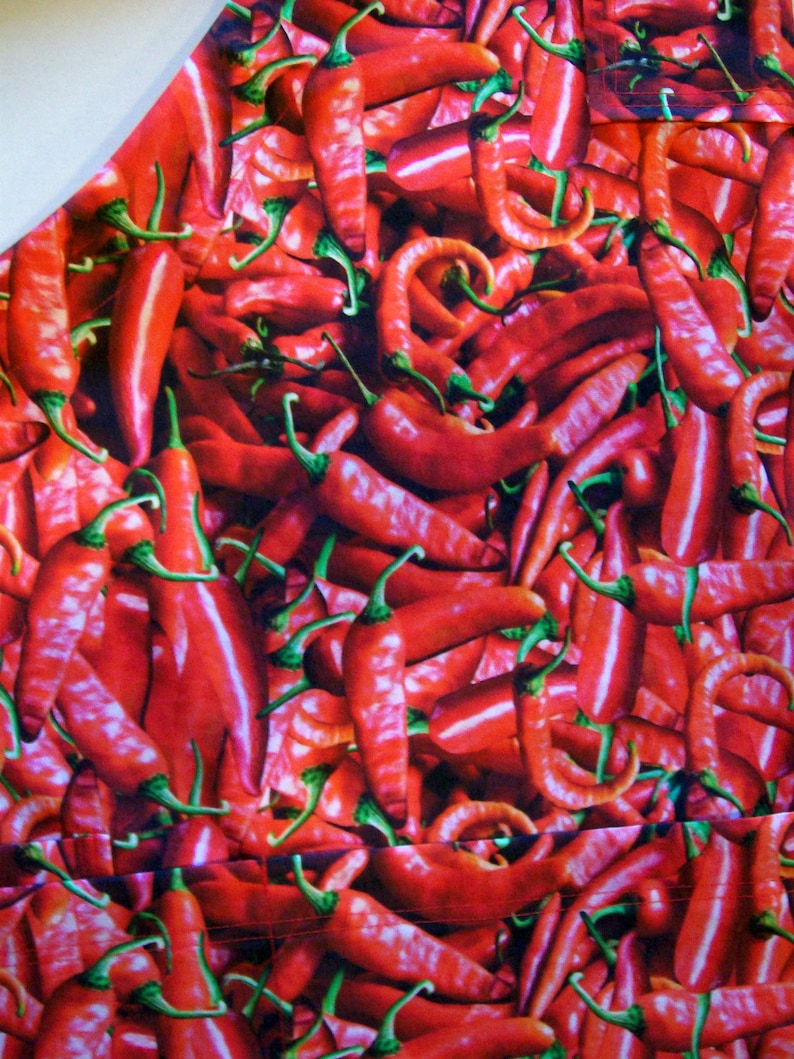 Red Butcher Apron Fits Sizes M to 2XL Chili Pepper Red Unisex Apron Chili Cookoff Apron