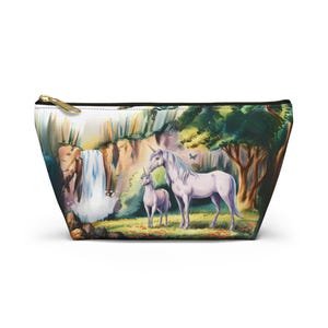 Unicorn Forest Accessory Pouch: Fantasy Art Makeup Bag
