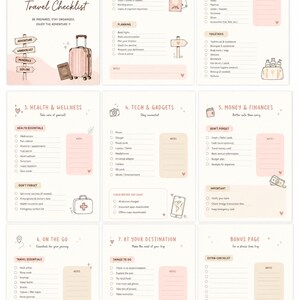 Ultimate Travel Checklist Planner | Printable A4 Travel Organizer | Vacation Packing List | Travel Journal Insert | Digital Download PDF
