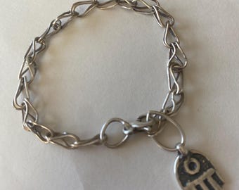 Hamsa sterling bracelet with Bedouin style chain