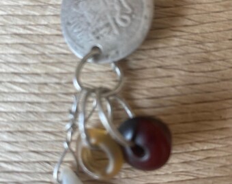 ancient bead necklace with ottoman coin