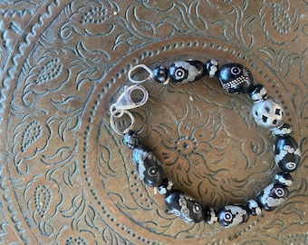 black coral beaded bracelet