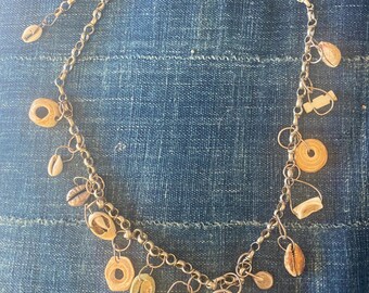 Bedouin shell necklace with mother of pearl and bone and burial shells