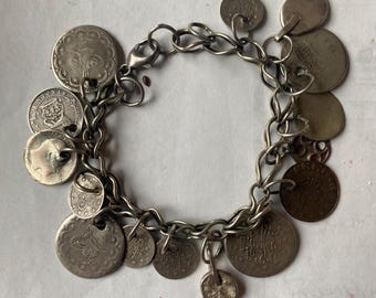 ottoman coin and amulet charm bracelet