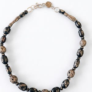 black coral.  beaded necklace