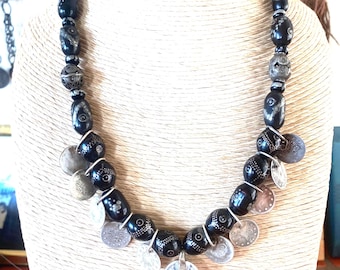ottoman coin and beaded necklace