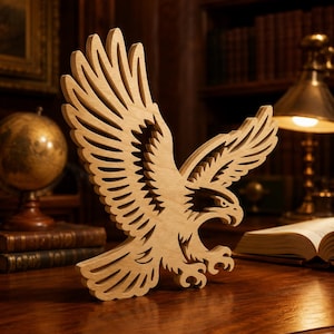 Saw Eagle Laser Cut SVG DXF PDF, Wooden Bird Scroll Saw Pattern-Digital File