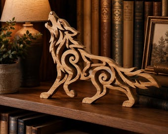 Wood Wolf Pattern Scroll Saw Dxf,Svg,Pdf Laser Cut File Digital File