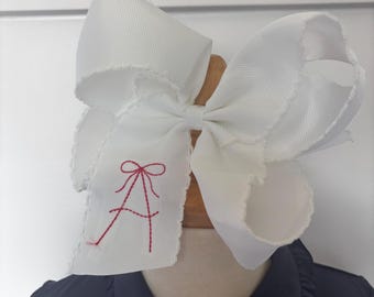 Moon Stitch Monogram Hair Bow