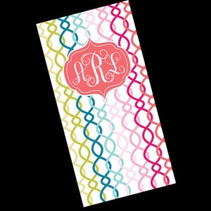 Premium Personalized Towel, SOFT, Absorbant, Personalized Beach Towel, custom made, screen print, chevron, polka dots, ikat, Large