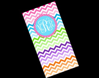 On *SALE* Premium Personalized Towel, soft, Absorbant, Personalized Beach Towel, custom made, screen print, chevron, polka dots ikat, Large