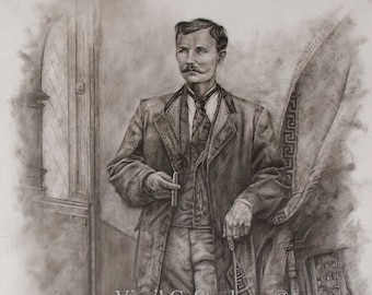 Cowboy art, Texas Billy-The Gambler, Old West gunman and gambler, also married to the famous "Squirrel Tooth Alice" brothel owner, Texas