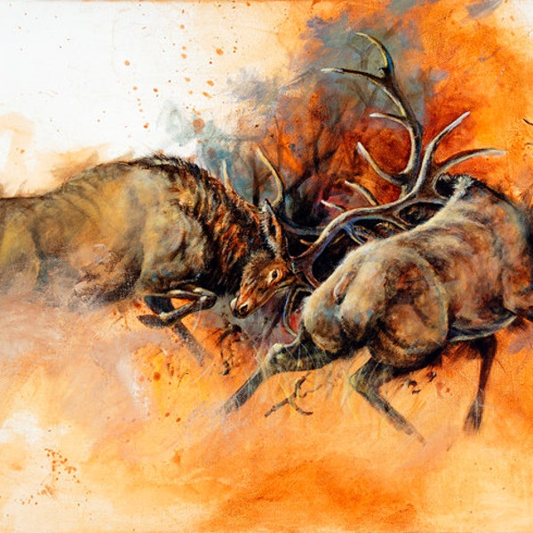 Elk Painting Etsy