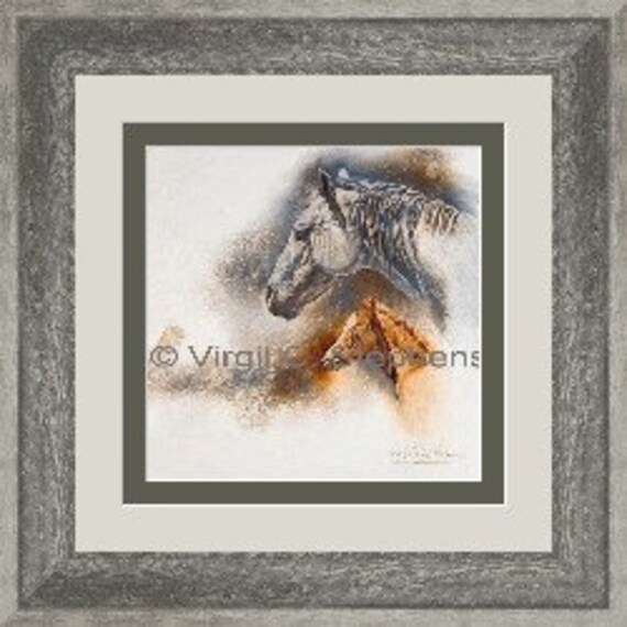 16x16 23x23 Horse Art Print | Mare and Foal Western Painting