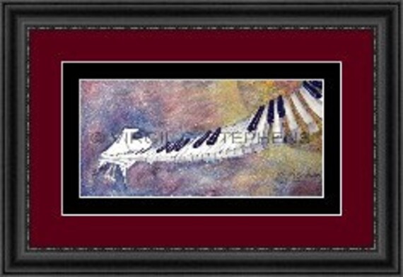 11x22 Whimsical Piano Keys Art Print | Musical Wall Decor for