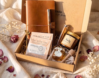 Geschenkbox für Wohlfühltee für Frauen – Liebevolles Pflegepaket – Eine Umarmung in der Box – Geschenkbox für Mütter – Muttertagsgeschenkbox – „Ich denke an dich“-Box – Gemütliches Pflegepaket