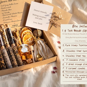 Personalized Tea Gift Box for Her-Tea Lover Gift Set-Self Care Gift Set-Birthday Gift Basket-Thank You Gift-Hygge Box-Christmas Gift for Mom Box#1