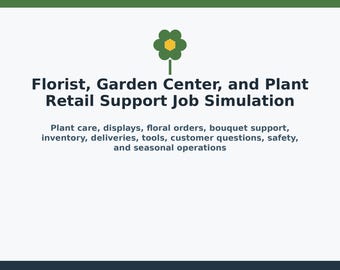 Florist, Garden Center, and Plant Retail Support Job Simulation | Vocational Transition