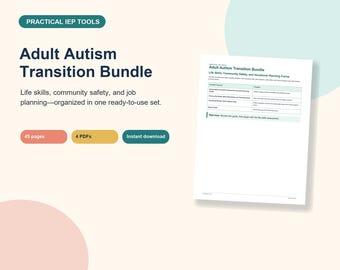 Adult Autism Transition Bundle: Life Skills, Safety & Job Planning