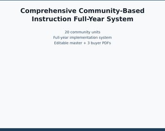 Community Based Instruction Curriculum for Transition Life Skills