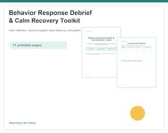 Behavior Response Debrief Forms | Calm Recovery and Team Follow-Up Toolkit