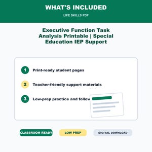 Analisi delle funzioni esecutive (formato stampabile) / Supporto per il Piano Educativo Individualizzato (PEI) per l'educazione speciale immagine 4