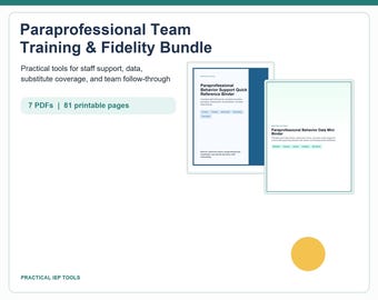 Paraprofessional Training Bundle: Behavior Data, Fidelity & Staff Forms