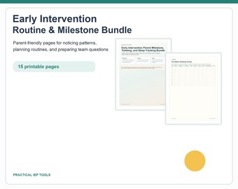 Early Intervention Milestone, Toileting and Sleep Trackers | Parent Routine Bundle