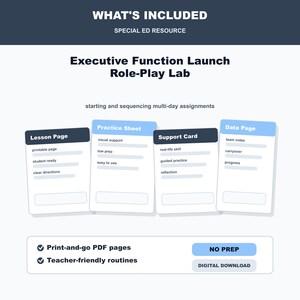Executive Function Launch Role-Play Activity | Planning and Task Initiation | Special Education PDF image 3