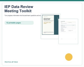 IEP Data Review Meeting Toolkit | Special Education Progress Forms